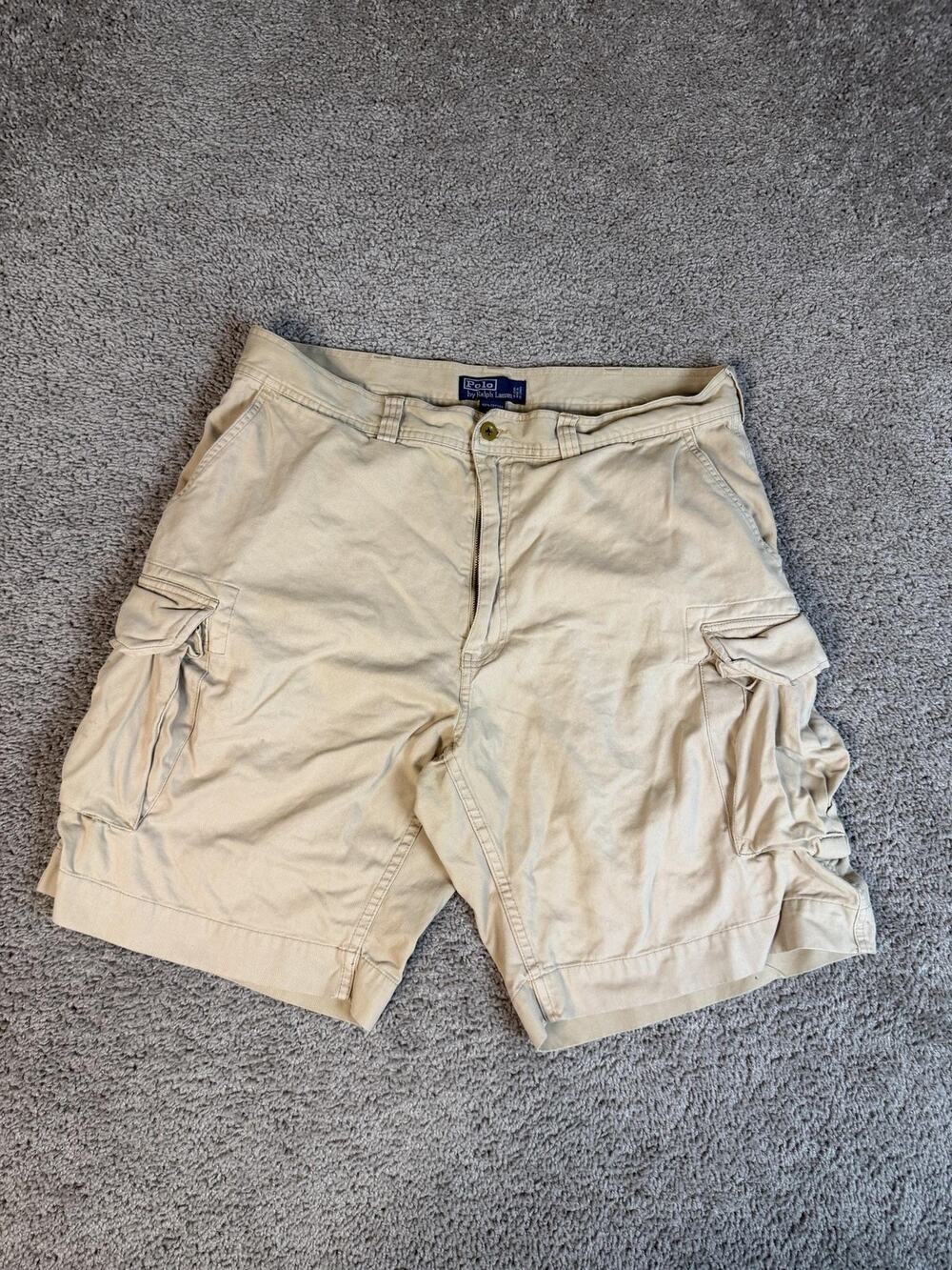 VTG Polo Ralph Lauren Shorts Mens 38 Polo 67 Cargo Cotton 10 In Inseam Pockets